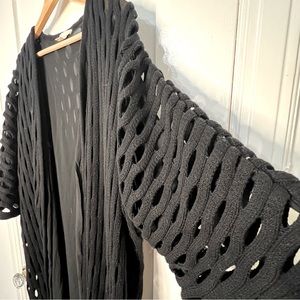 Open knit black sweater robe from H&M